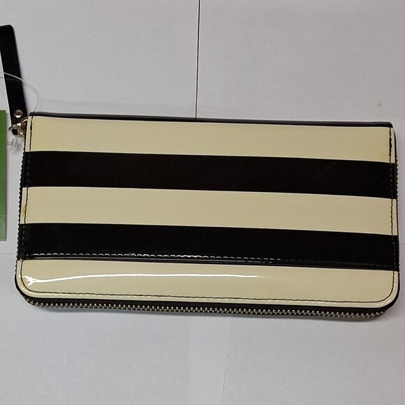 Kate Spade WLRU1607 Women's Striped Wallet  New Leather Wallet (Discolored) - Picture 2 of 2